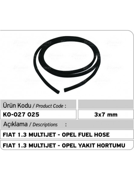  Топливный шланг 3x7mm Fiat 1.3 Multijet - Opel